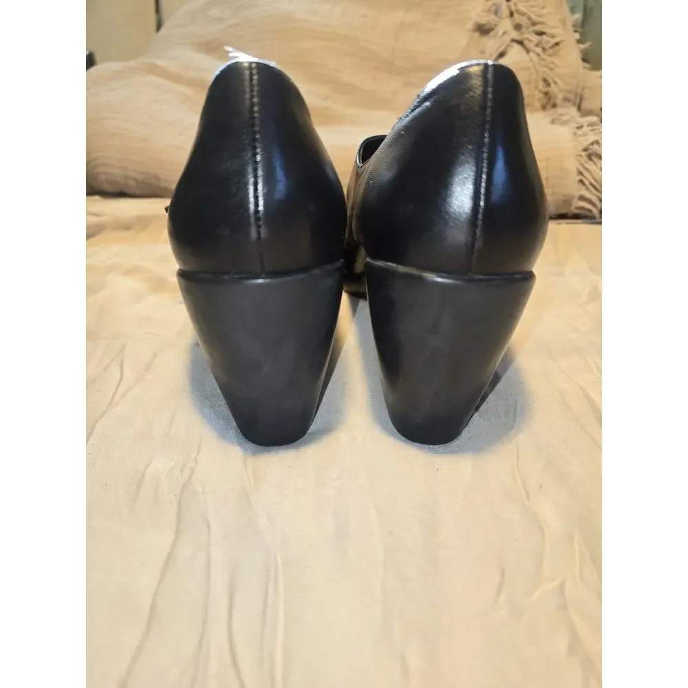 Black leather Mary Jane Dansko chunky block heel womens shoes pumps sz 38 7.5